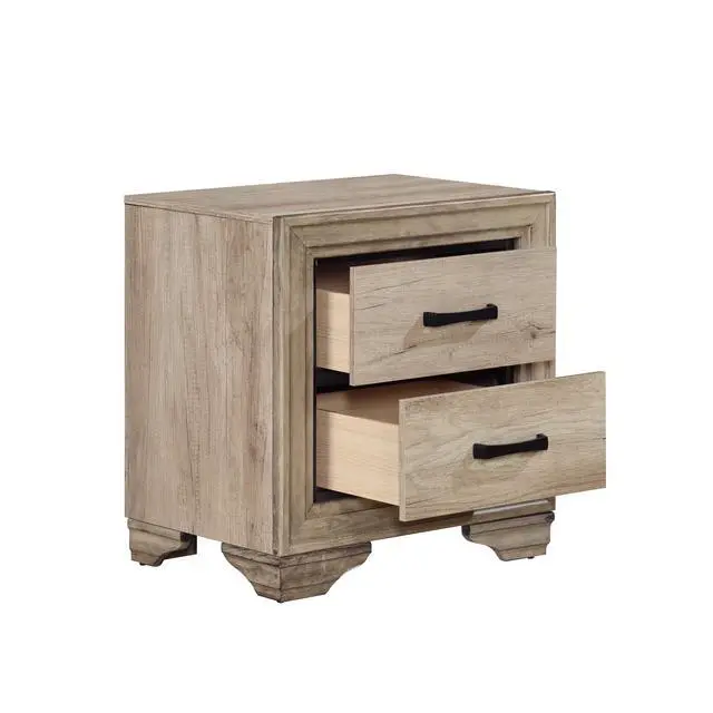 Alt view image 4 of 7 - Contemporary Bedroom Furniture 1pc Nightstand of Drawers Natural Finish Melamine Laminate Bed Side Table