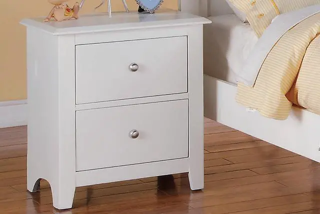 Main image of Bedroom Bed Side Table 1x Nightstand White Color Wooden 2 Drawers Table Nightstands