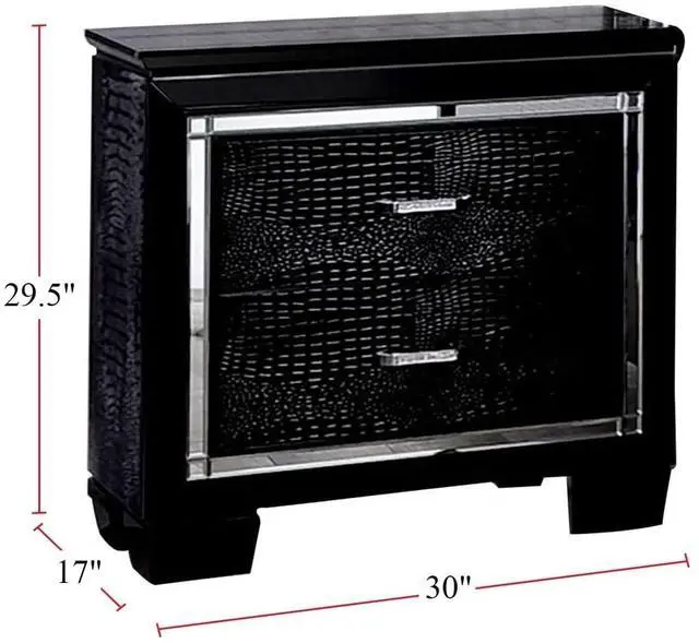 Alt view image 7 of 7 - Contemporary 1pc Nightstand Black Bedside Table LED Light English Dovetail Drawer Bedroom Furniture