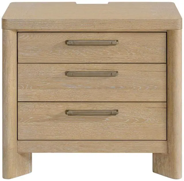 Alt view image 2 of 6 - Tan 3-Drawer Nightstand