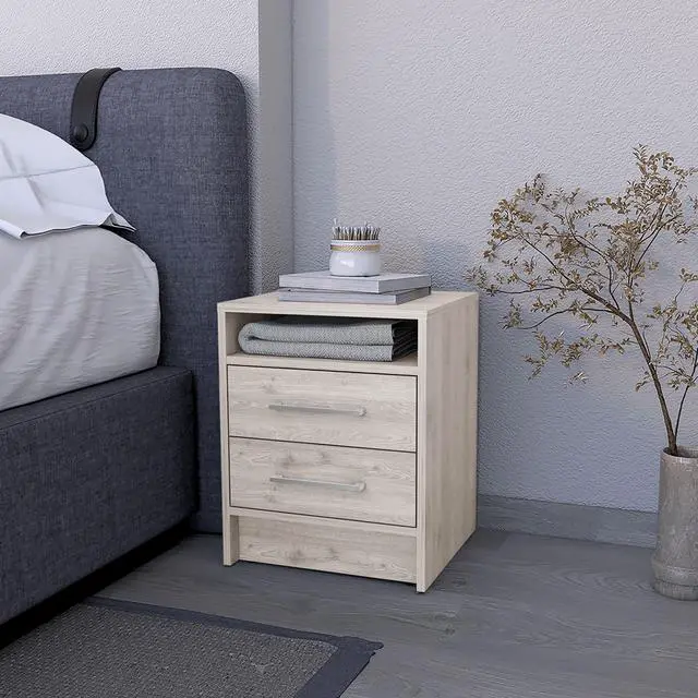 Main image of Philadelphia Nightstand, Two Drawers, Concealed Shelf