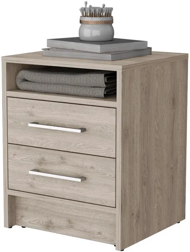 Alt view image 7 of 7 - Philadelphia Nightstand, Two Drawers, Concealed Shelf