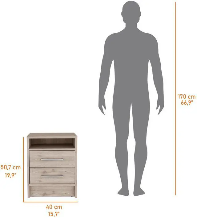 Alt view image 6 of 7 - Philadelphia Nightstand, Two Drawers, Concealed Shelf