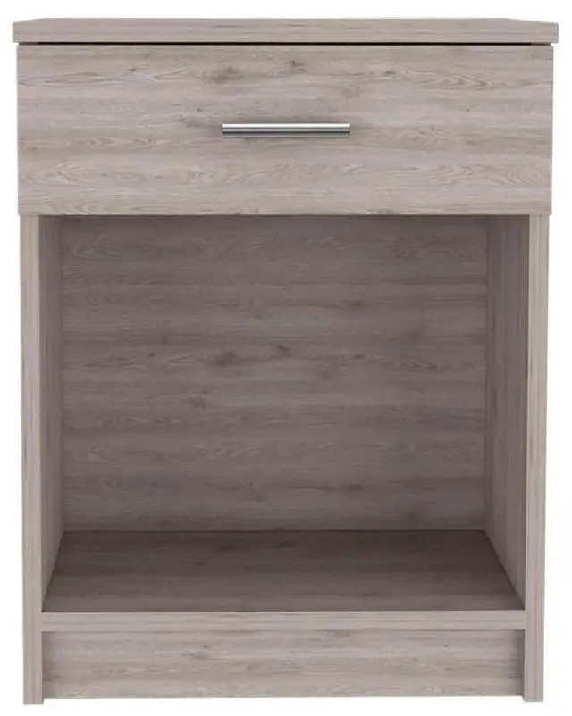 Alt view image 3 of 7 - Nightstand 21"H, One Drawer, Low Shelf, Superior Top, Light Gray