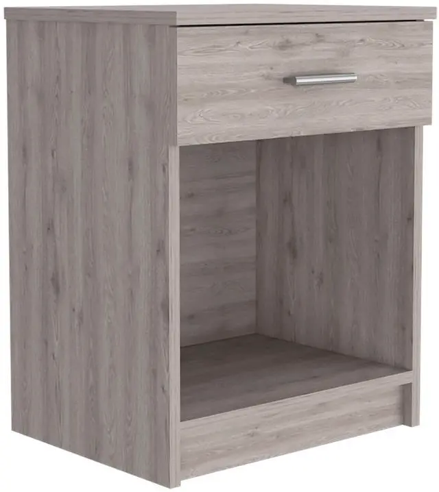 Alt view image 4 of 7 - Nightstand 21"H, One Drawer, Low Shelf, Superior Top, Light Gray