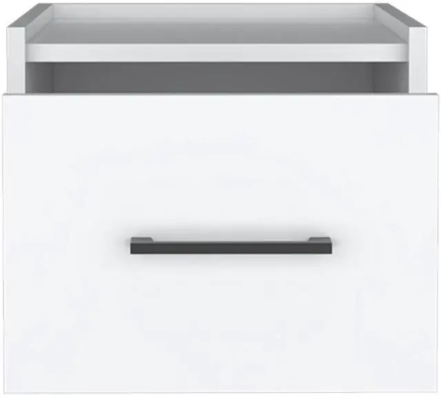 Alt view image 7 of 7 - Floating Nightstand, Space-Saving Design with Handy Drawer and Surface, White