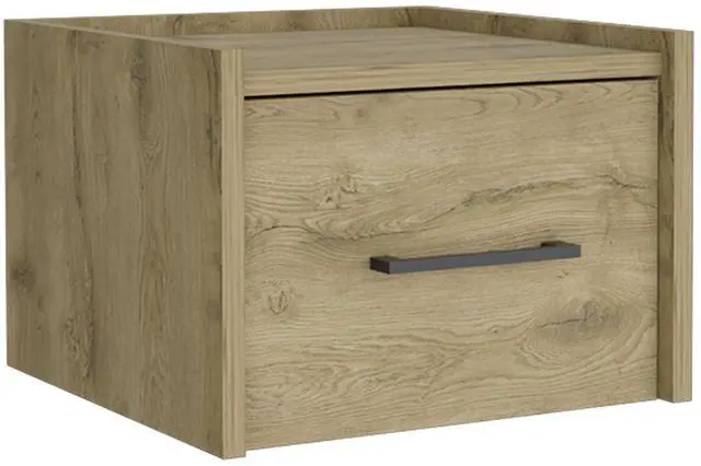 Alt view image 2 of 7 - Floating Nightstand, Space-Saving Design with Handy Drawer and Surface, Macadamia