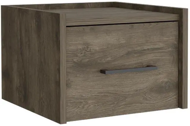 Alt view image 2 of 7 - Floating Nightstand, Space-Saving Design with Handy Drawer and Surface, Dark Brown