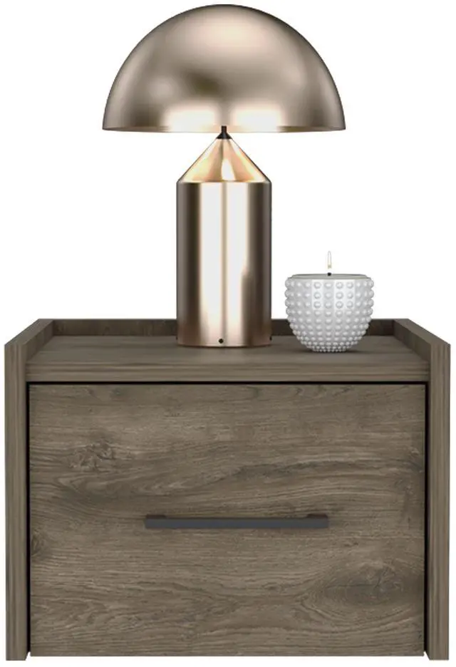 Alt view image 6 of 7 - Floating Nightstand, Space-Saving Design with Handy Drawer and Surface, Dark Brown