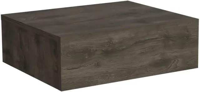 Alt view image 2 of 7 - Floating Nightstand 5"H, Modern Wall-Mounted Bedside Shelf with Drawer, Dark Brown