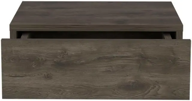 Alt view image 4 of 7 - Floating Nightstand 5"H, Modern Wall-Mounted Bedside Shelf with Drawer, Dark Brown