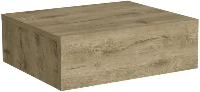 Alt view image 2 of 7 - Floating Nightstand 5"H, Modern Wall-Mounted Bedside Shelf with Drawer, Macadamia
