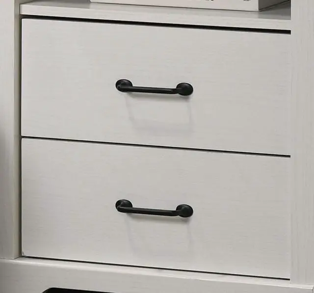 Alt view image 6 of 7 - Elara 22"W White 2-Drawer Nightstand Bedside Table with USB charging  Ports