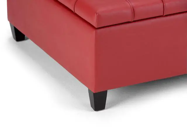 Alt view image 5 of 7 - Harrison - Coffee Table Storage Ottoman - Crimson Red