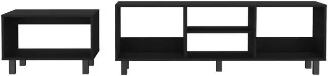 Alt view image 2 of 7 - Eclipse Living Room Duo Set with TV Stand And Coffee Table with Steel Accents