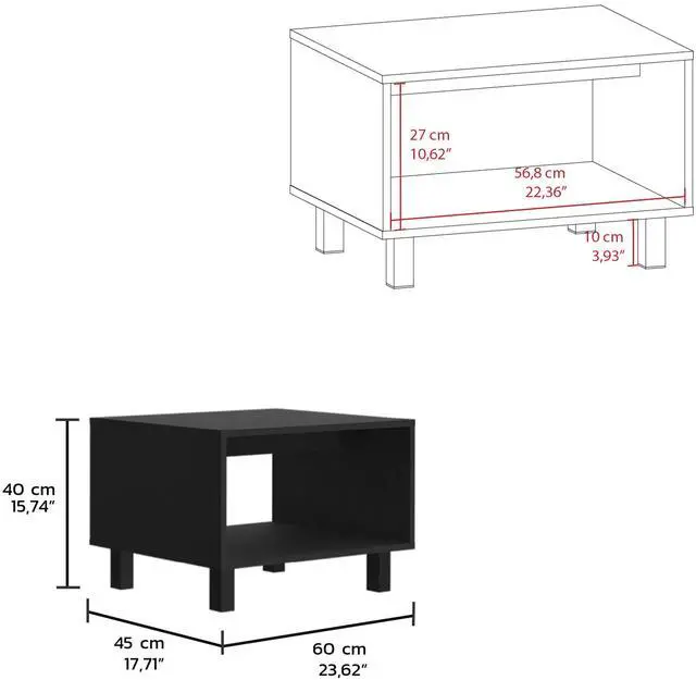 Alt view image 3 of 7 - Eclipse Living Room Duo Set with TV Stand And Coffee Table with Steel Accents