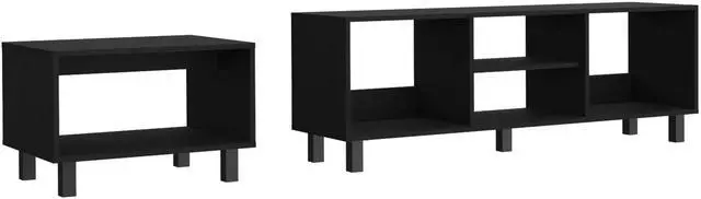 Alt view image 6 of 7 - Eclipse Living Room Duo Set with TV Stand And Coffee Table with Steel Accents