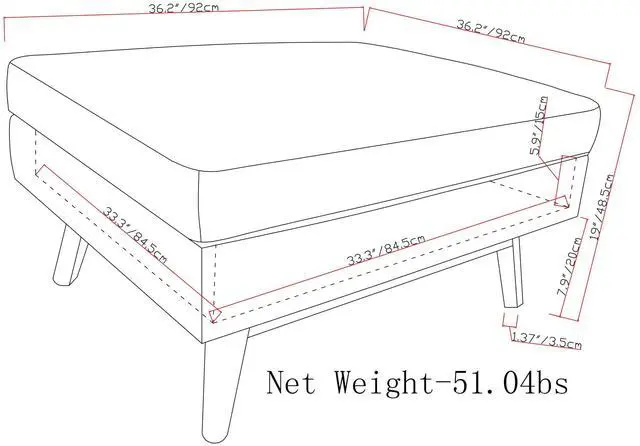 Alt view image 6 of 7 - Owen - Square Coffee Table Storage Ottoman - Tanners Brown