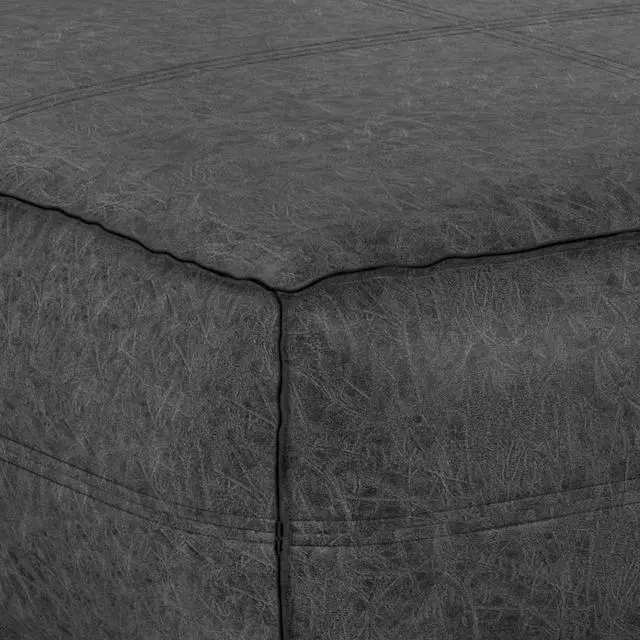 Alt view image 2 of 6 - Brody - Extra Large Coffee Table Pouf - Distressed Black