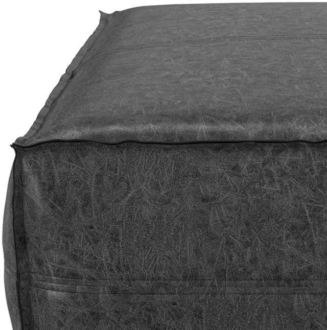 Alt view image 4 of 6 - Brody - Extra Large Coffee Table Pouf - Distressed Black