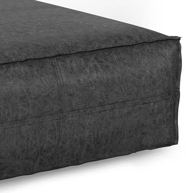 Alt view image 3 of 6 - Brody - Extra Large Coffee Table Pouf - Distressed Black