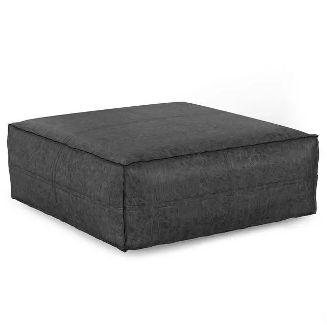 Main image of Brody - Extra Large Coffee Table Pouf - Distressed Black