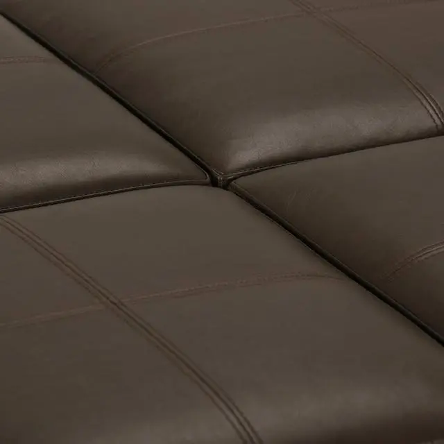 Alt view image 4 of 7 - Avalon - Square Coffee Table Storage Ottoman - Chocolate Brown