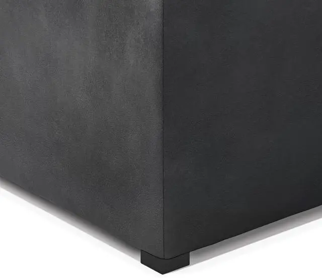 Alt view image 4 of 7 - Avalon - Square Coffee Table Storage Ottoman - Distressed Black