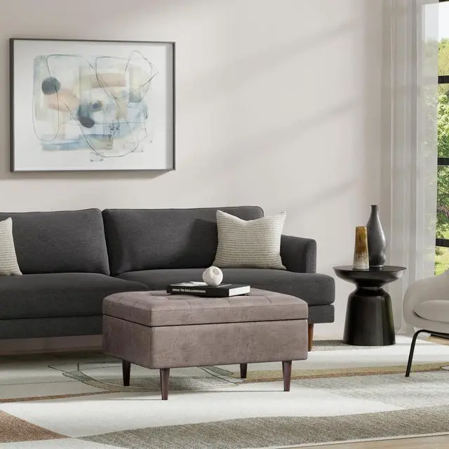 Main image of Shay Mid Century Small Coffee Table Storage Ottoman