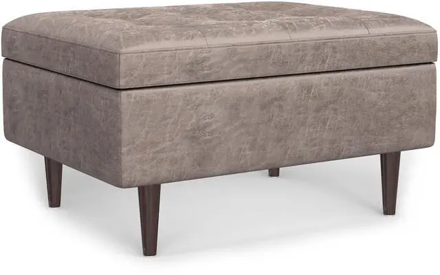 Alt view image 2 of 5 - Shay Mid Century Small Coffee Table Storage Ottoman