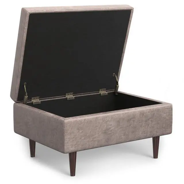 Alt view image 4 of 5 - Shay Mid Century Small Coffee Table Storage Ottoman