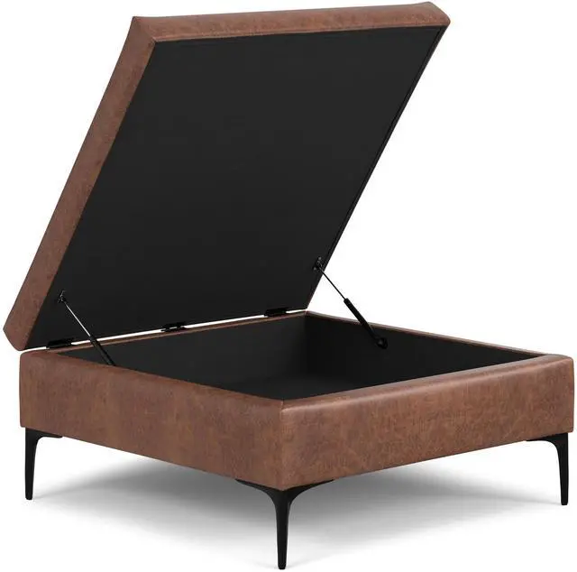 Alt view image 4 of 5 - Rebecca Coffee Table Storage Ottoman with Lift Up Lid