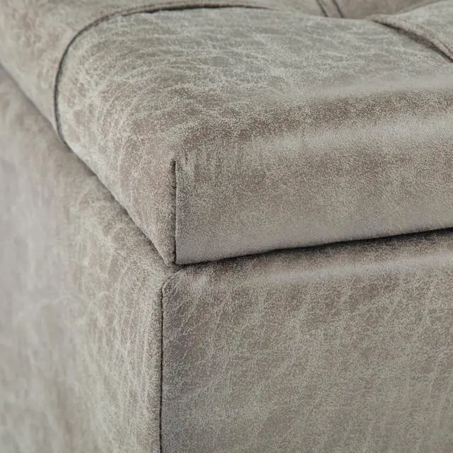 Alt view image 2 of 6 - Harrison - Coffee Table Storage Ottoman - Distressed Grey Taupe