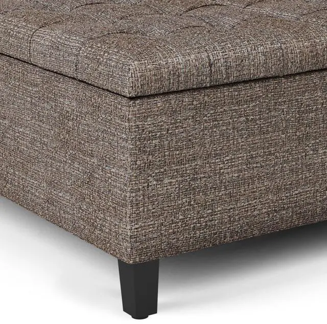 Alt view image 2 of 7 - Harrison - Coffee Table Storage Ottoman - Mink Brown
