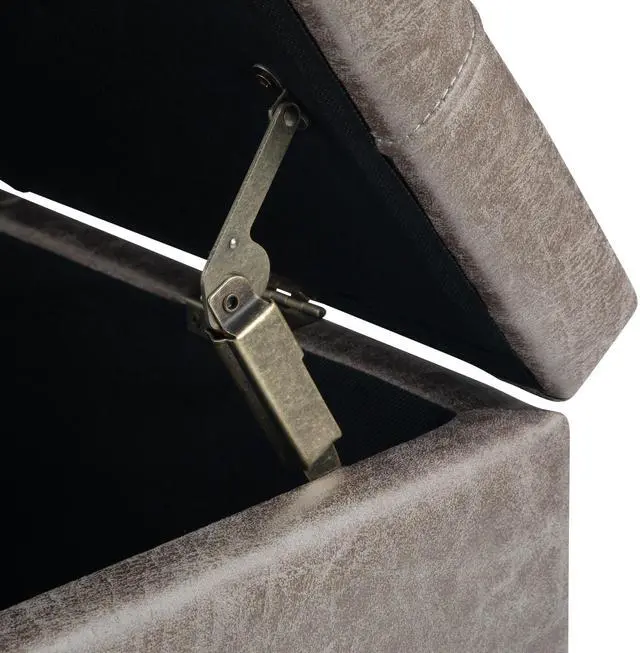 Alt view image 3 of 6 - Harrison - Coffee Table Storage Ottoman - Distressed Grey Taupe