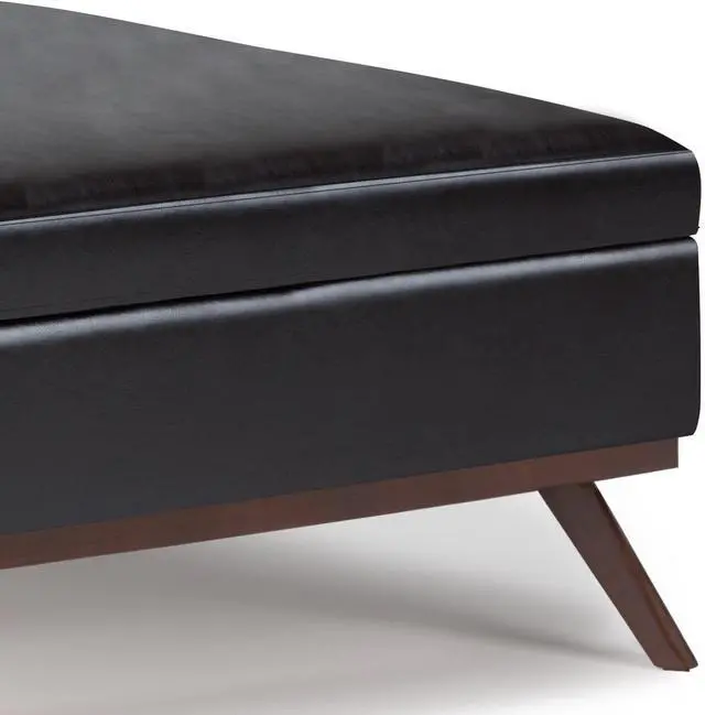 Alt view image 3 of 7 - Owen - Square Coffee Table Storage Ottoman - Tanners Brown