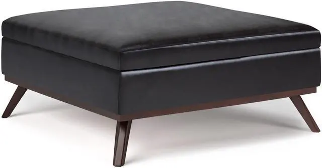 Main image of Owen - Square Coffee Table Storage Ottoman - Tanners Brown