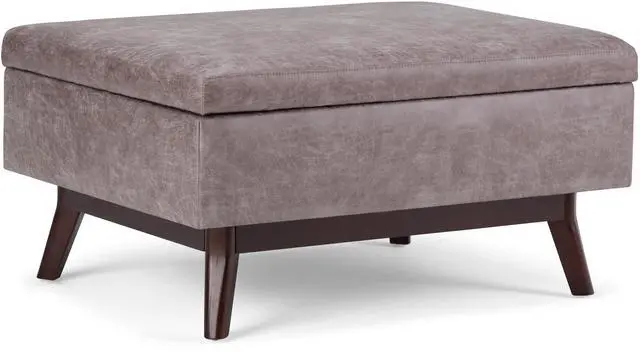 Main image of Owen - Coffee Table Storage Ottoman - Distressed Grey Taupe