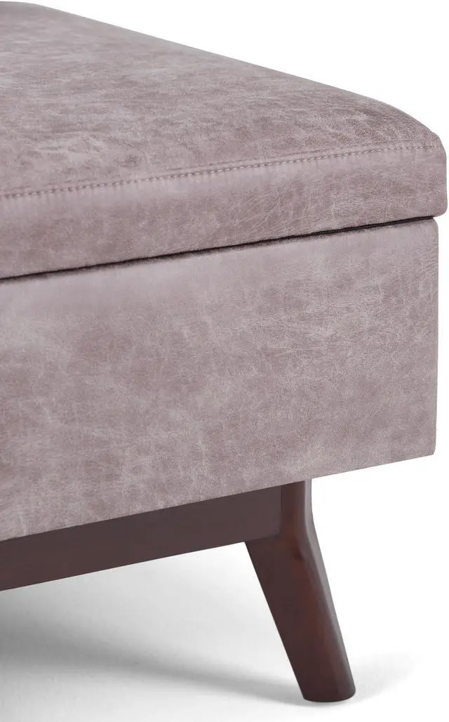 Alt view image 5 of 7 - Owen - Coffee Table Storage Ottoman - Distressed Grey Taupe