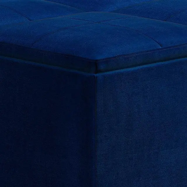 Alt view image 2 of 7 - Avalon - Square Coffee Table Storage Ottoman - Blue