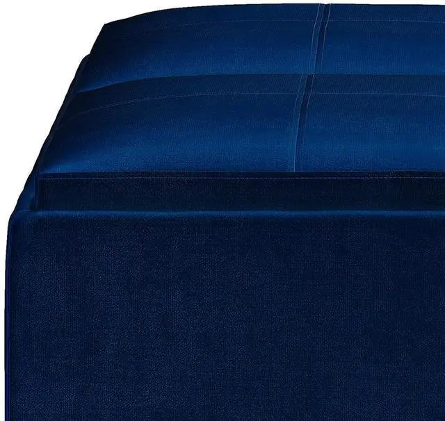 Alt view image 6 of 7 - Avalon - Square Coffee Table Storage Ottoman - Blue