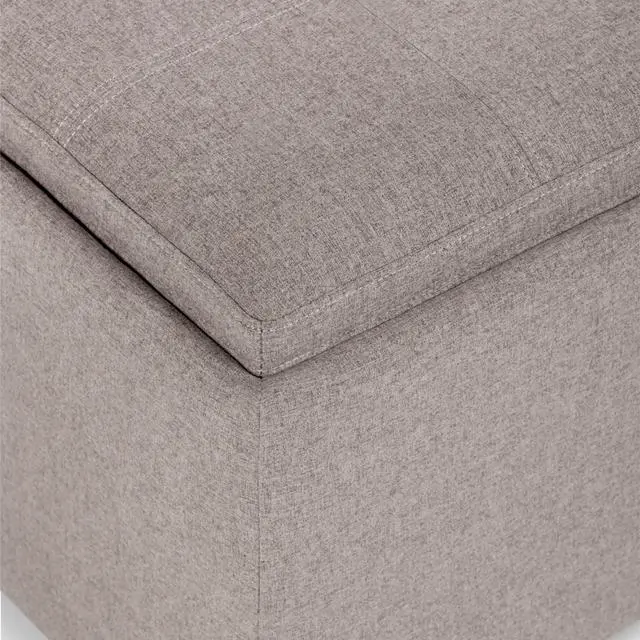 Alt view image 7 of 7 - Avalon - Square Coffee Table Storage Ottoman - Cloud Grey