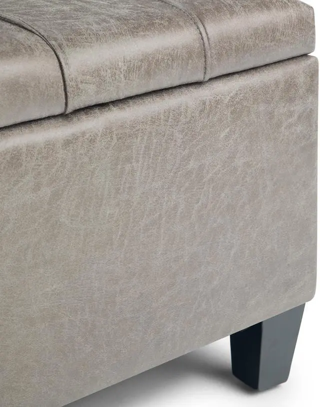 Alt view image 4 of 6 - Harrison - Coffee Table Storage Ottoman - Distressed Grey Taupe