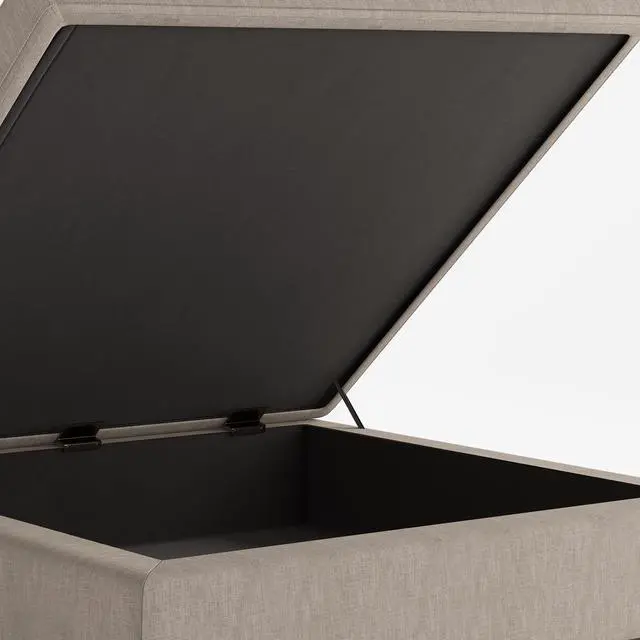 Alt view image 3 of 7 - Owen - Square Coffee Table Storage Ottoman - Natural