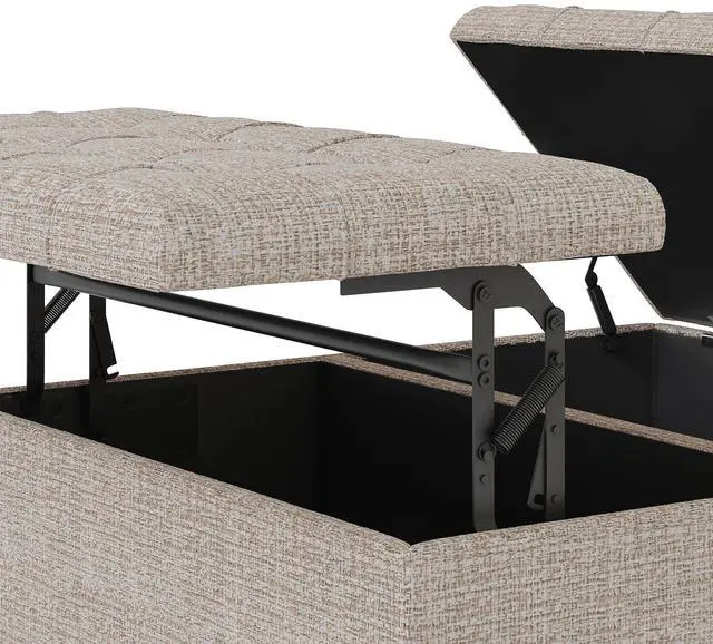 Alt view image 3 of 7 - Harrison - Coffee Table Storage Ottoman - Platinum