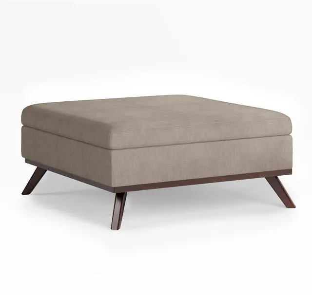 Main image of Owen - Square Coffee Table Storage Ottoman - Natural