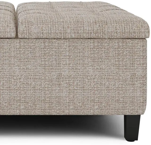 Alt view image 4 of 7 - Harrison - Coffee Table Storage Ottoman - Platinum