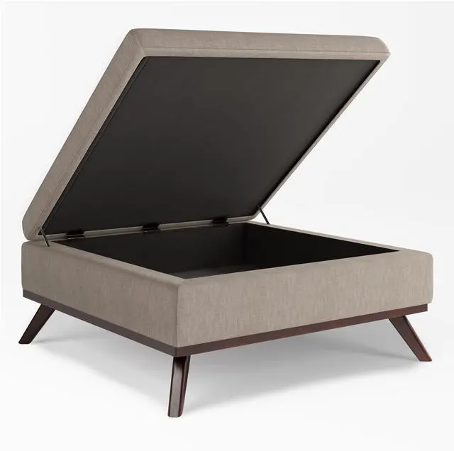 Alt view image 6 of 7 - Owen - Square Coffee Table Storage Ottoman - Natural