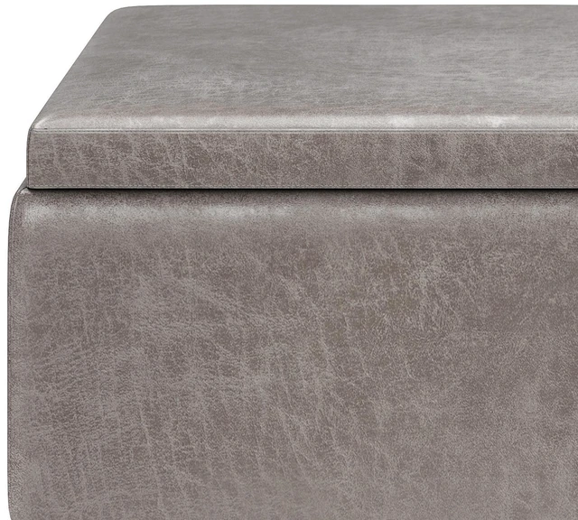 Alt view image 5 of 7 - Owen - Tray Top Small Coffee Table Storage Ottoman - Distressed Grey