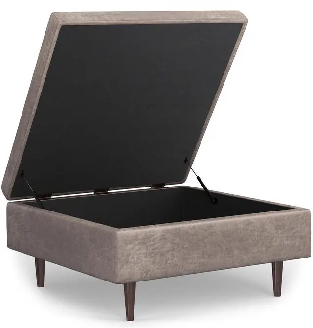 Alt view image 2 of 4 - Shay Mid Century Large Square Coffee Table Storage Ottoman
